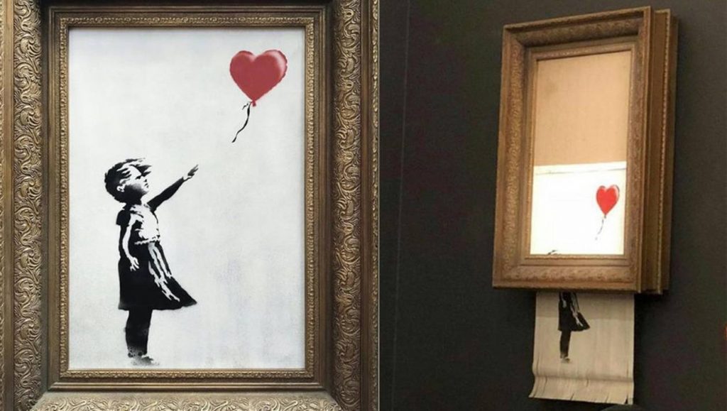 oeuvre d'art contemporain fille au ballon de banksy vu par arts affaires